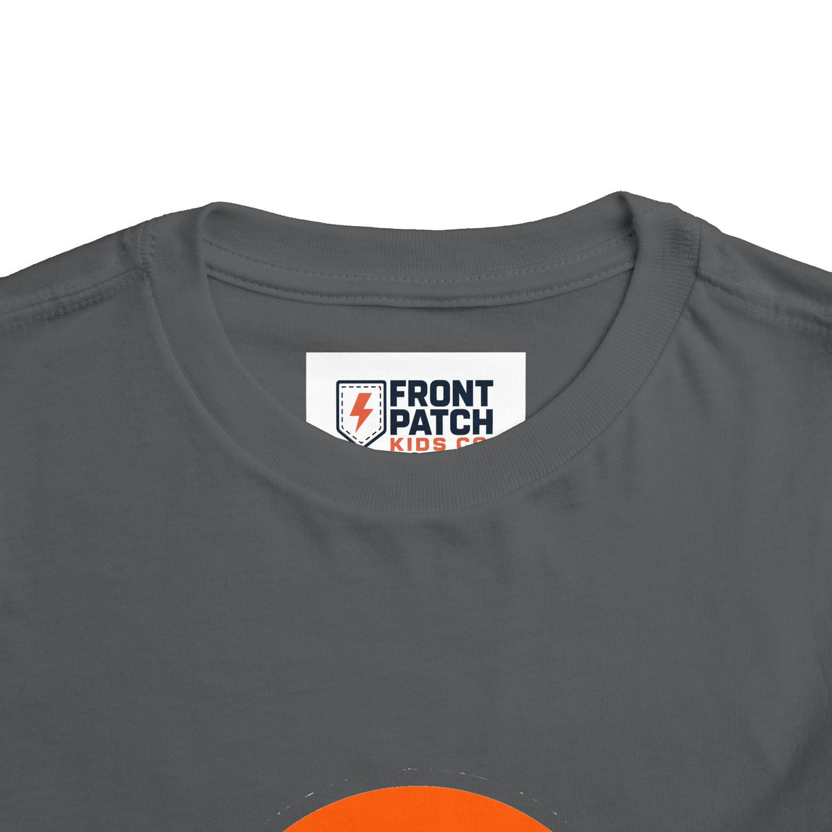 Toddler Tee — "RAWR" Orange Circle Graphic - Front Patch Kids Co.