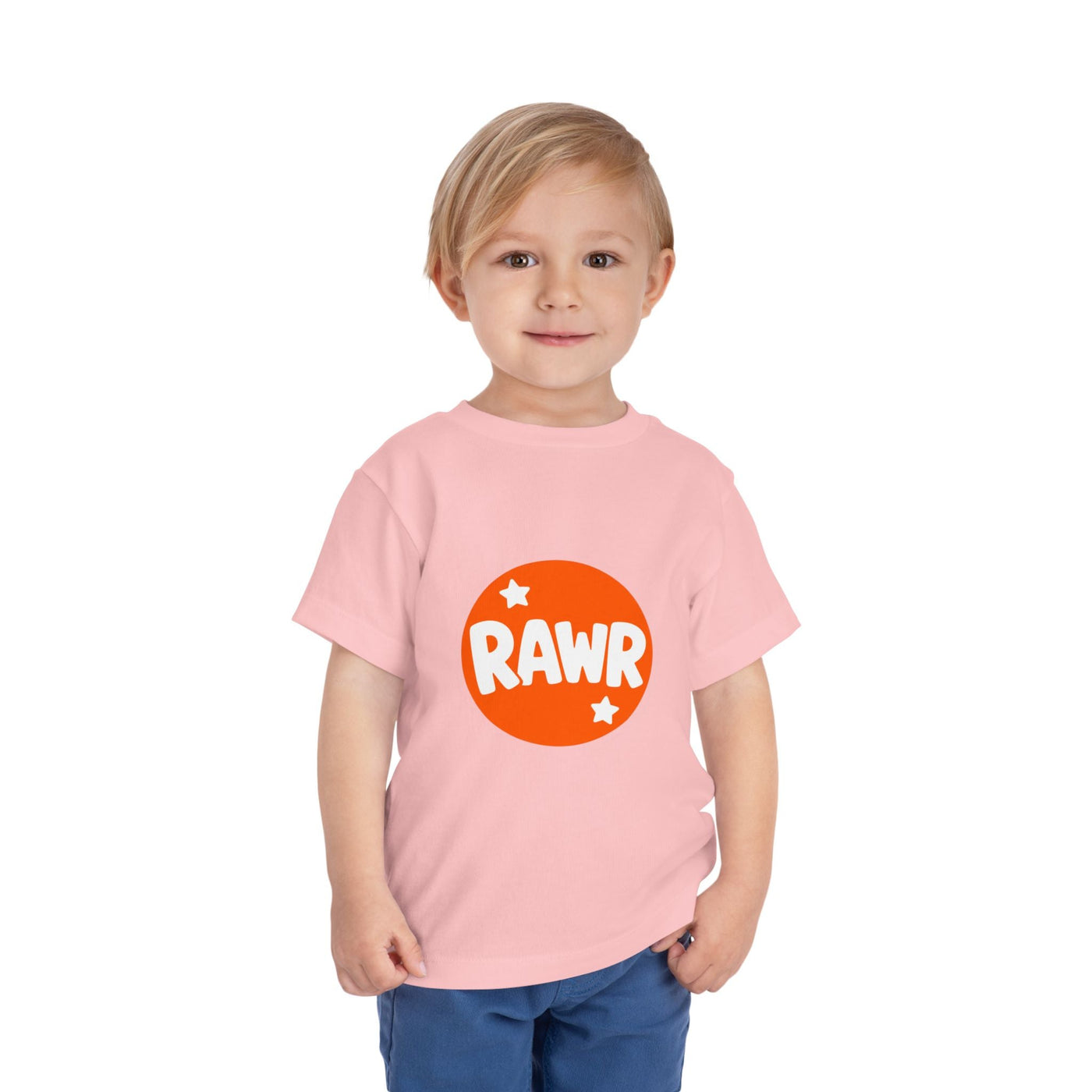 Toddler Tee — "RAWR" Orange Circle Graphic - Front Patch Kids Co.
