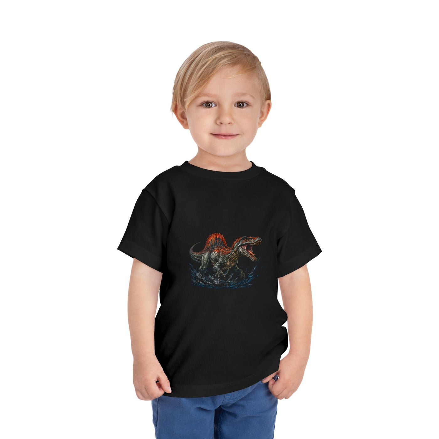 Toddler Tee — Roaring Spinosaurus Dinosaur Graphic Shirt - Front Patch Kids Co.