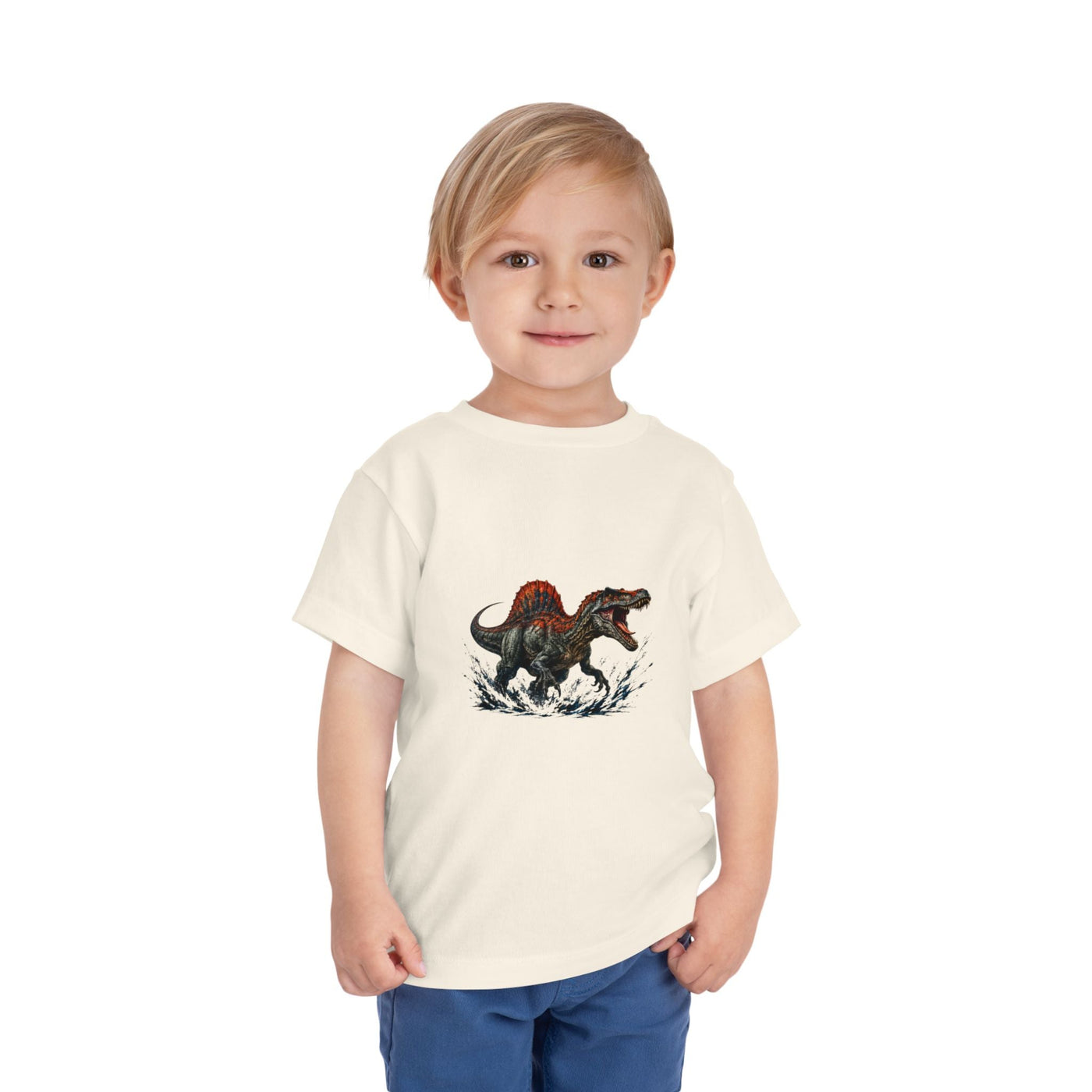 Toddler Tee — Roaring Spinosaurus Dinosaur Graphic Shirt - Front Patch Kids Co.