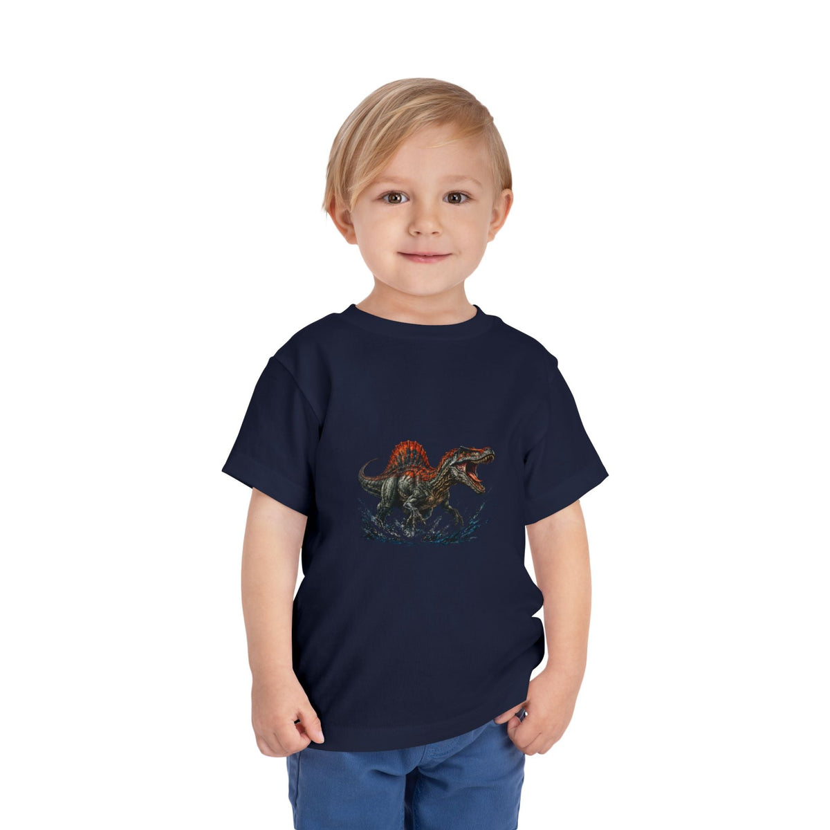 Toddler Tee — Roaring Spinosaurus Dinosaur Graphic Shirt - Front Patch Kids Co.