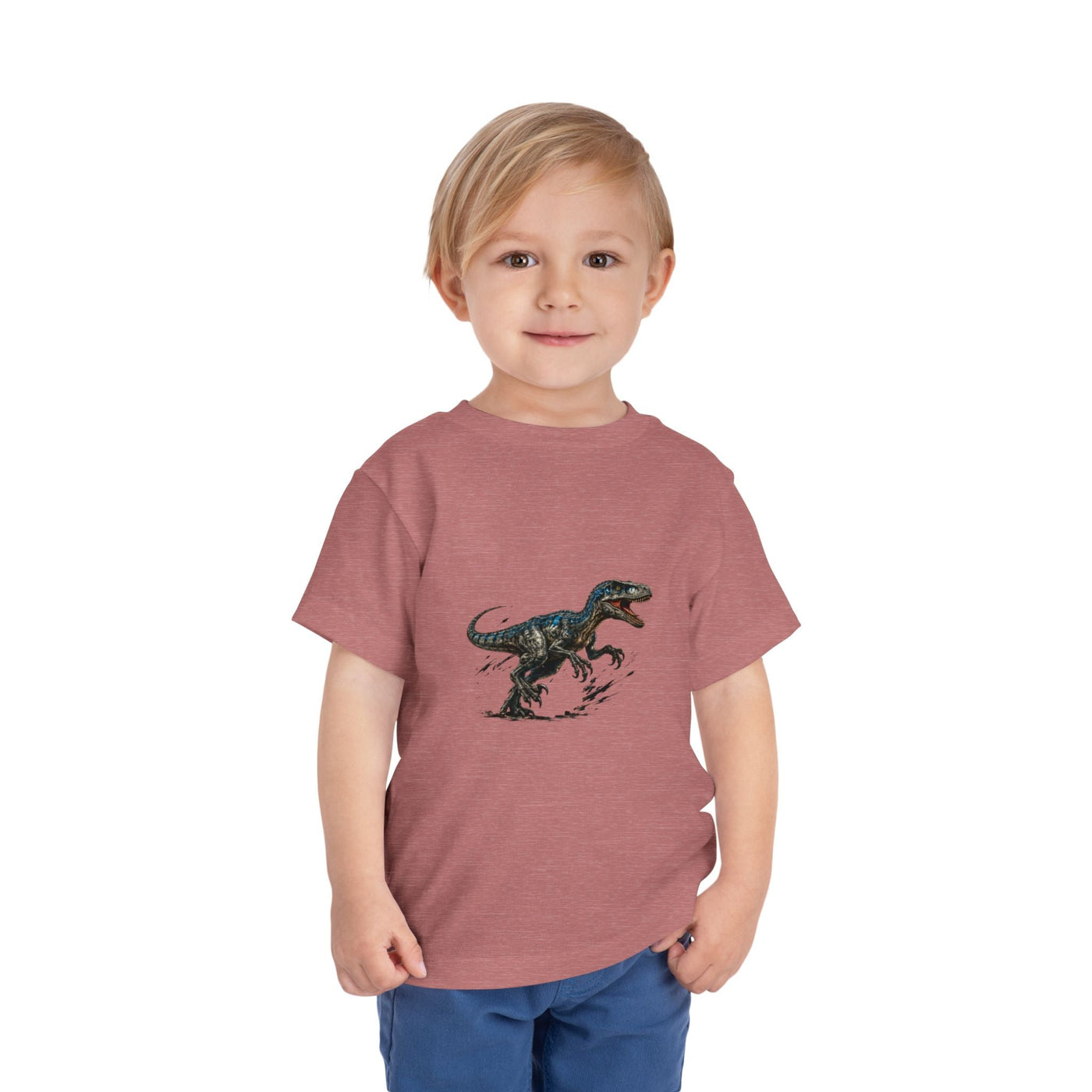 Toddler Tee — Running Velociraptor Dinosaur Graphic - Front Patch Kids Co.