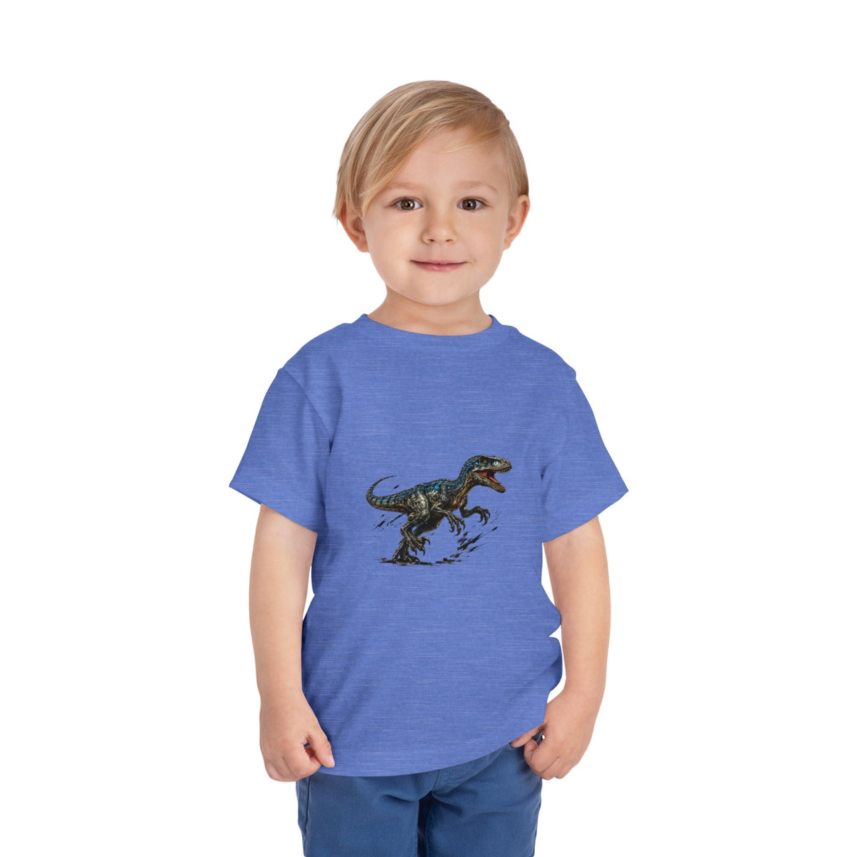 Toddler Tee — Running Velociraptor Dinosaur Graphic - Front Patch Kids Co.