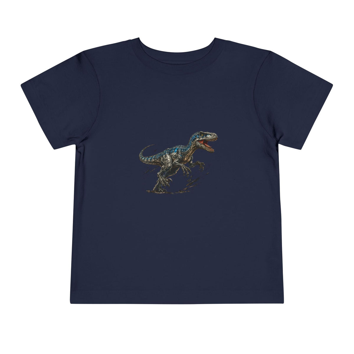 Toddler Tee — Running Velociraptor Dinosaur Graphic - Front Patch Kids Co.