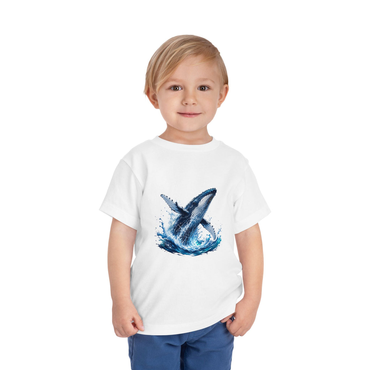 Toddler Tee — Watercolor Breaching Whale Graphic - Front Patch Kids Co.