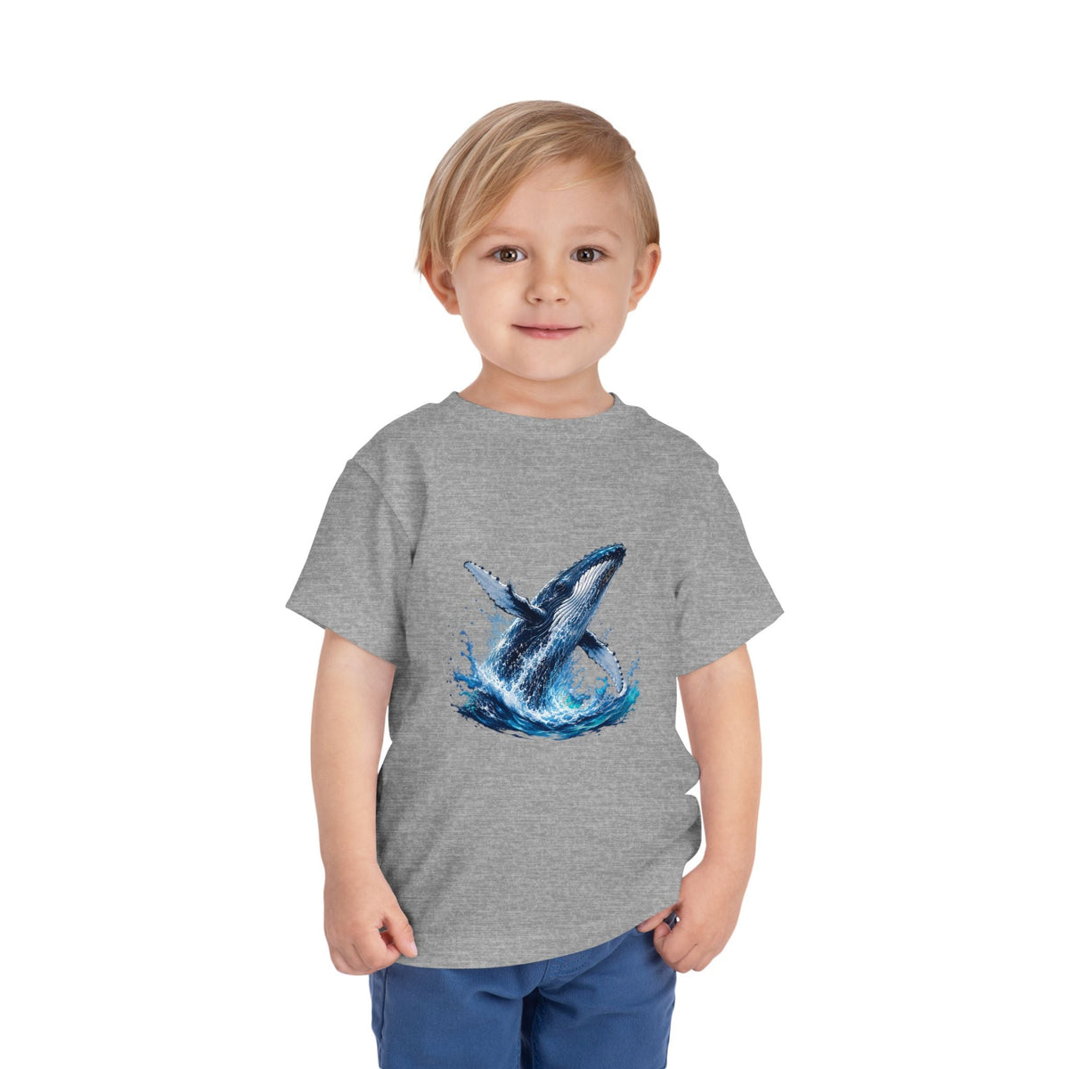 Toddler Tee — Watercolor Breaching Whale Graphic - Front Patch Kids Co.