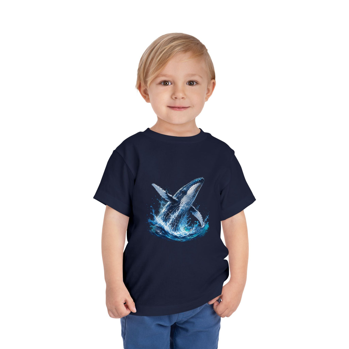 Toddler Tee — Watercolor Breaching Whale Graphic - Front Patch Kids Co.