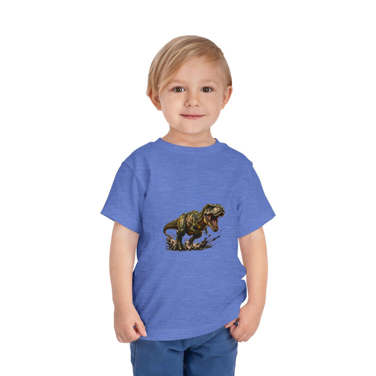 Toddler T‑Shirt — Roaring T‑Rex Dinosaur Graphic Tee for Kids - Front Patch Kids Co.