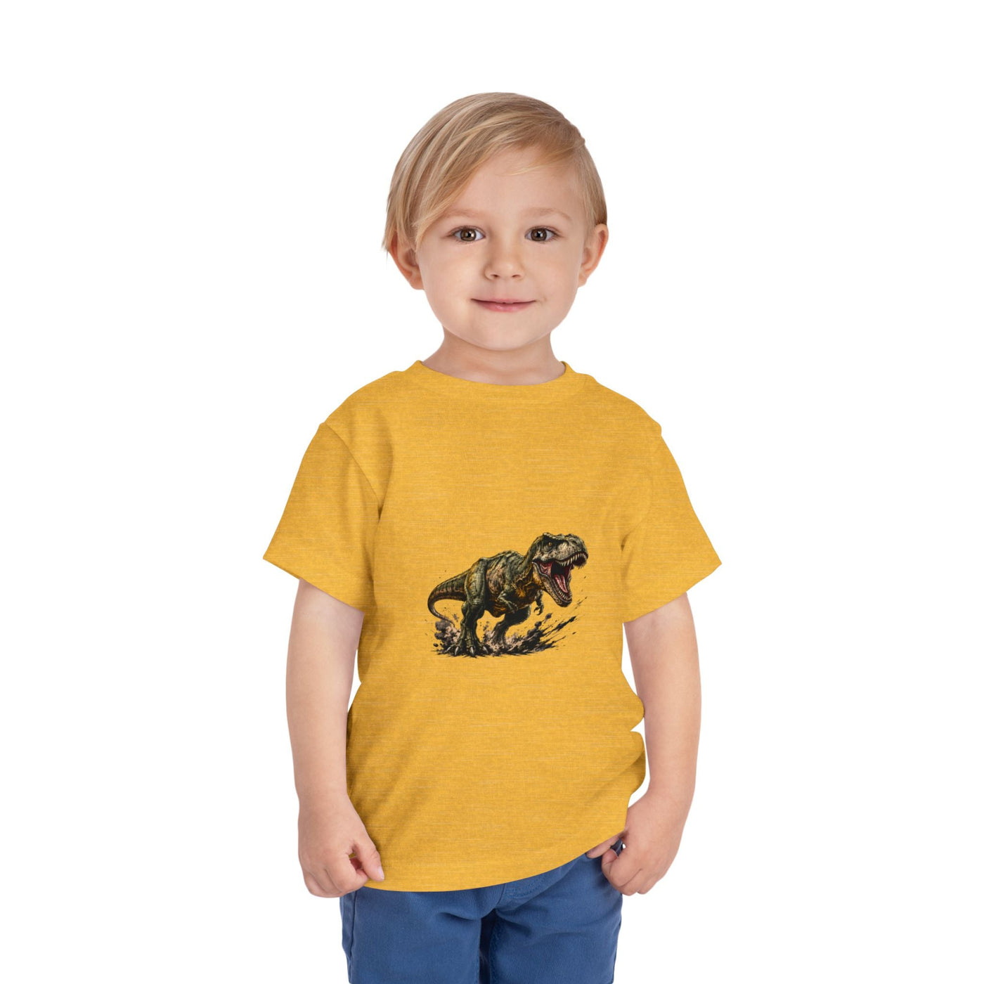 Toddler T‑Shirt — Roaring T‑Rex Dinosaur Graphic Tee for Kids - Front Patch Kids Co.