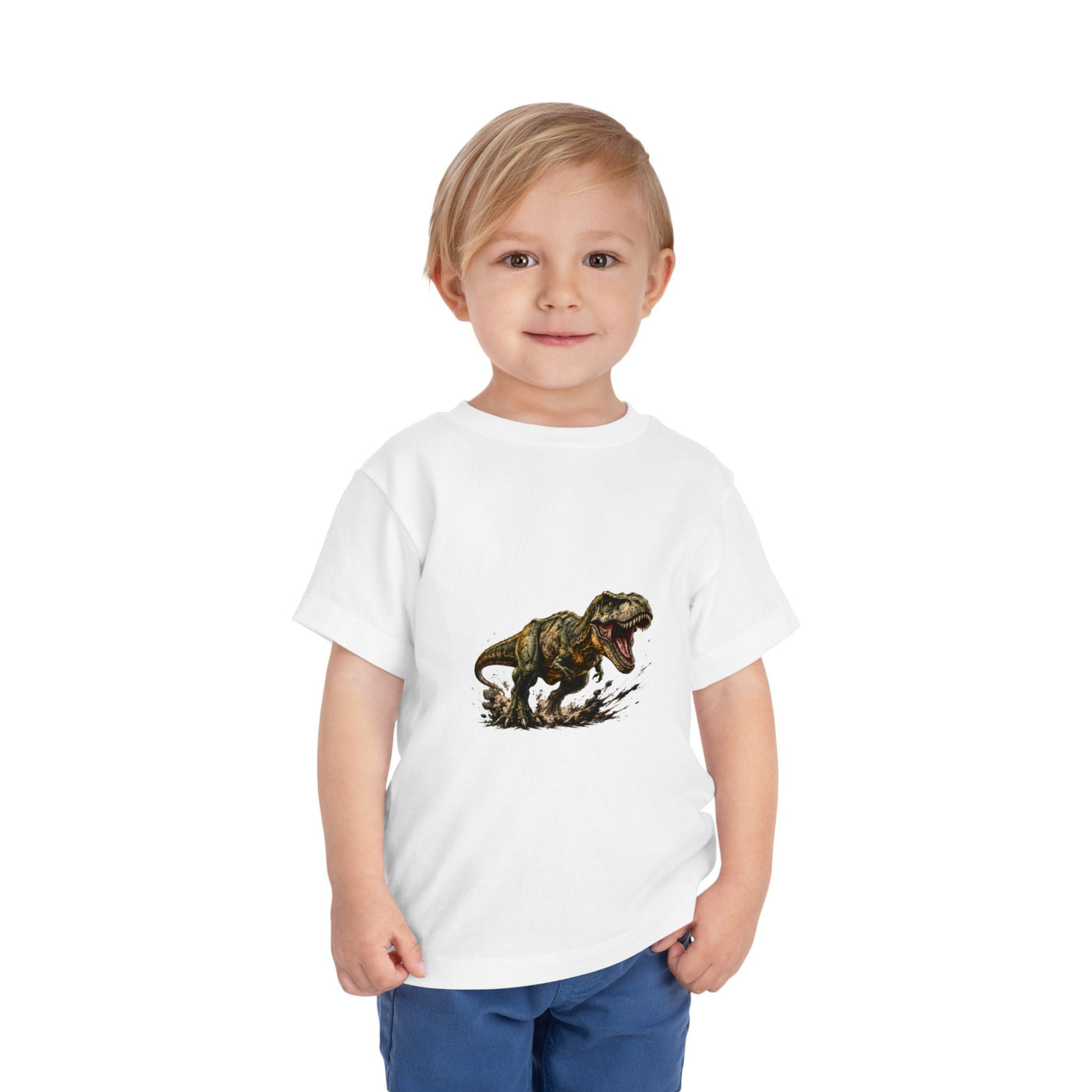 Toddler T‑Shirt — Roaring T‑Rex Dinosaur Graphic Tee for Kids - Front Patch Kids Co.