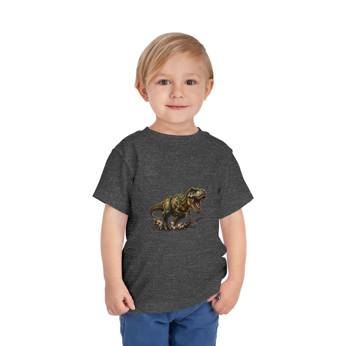 Toddler T‑Shirt — Roaring T‑Rex Dinosaur Graphic Tee for Kids - Front Patch Kids Co.