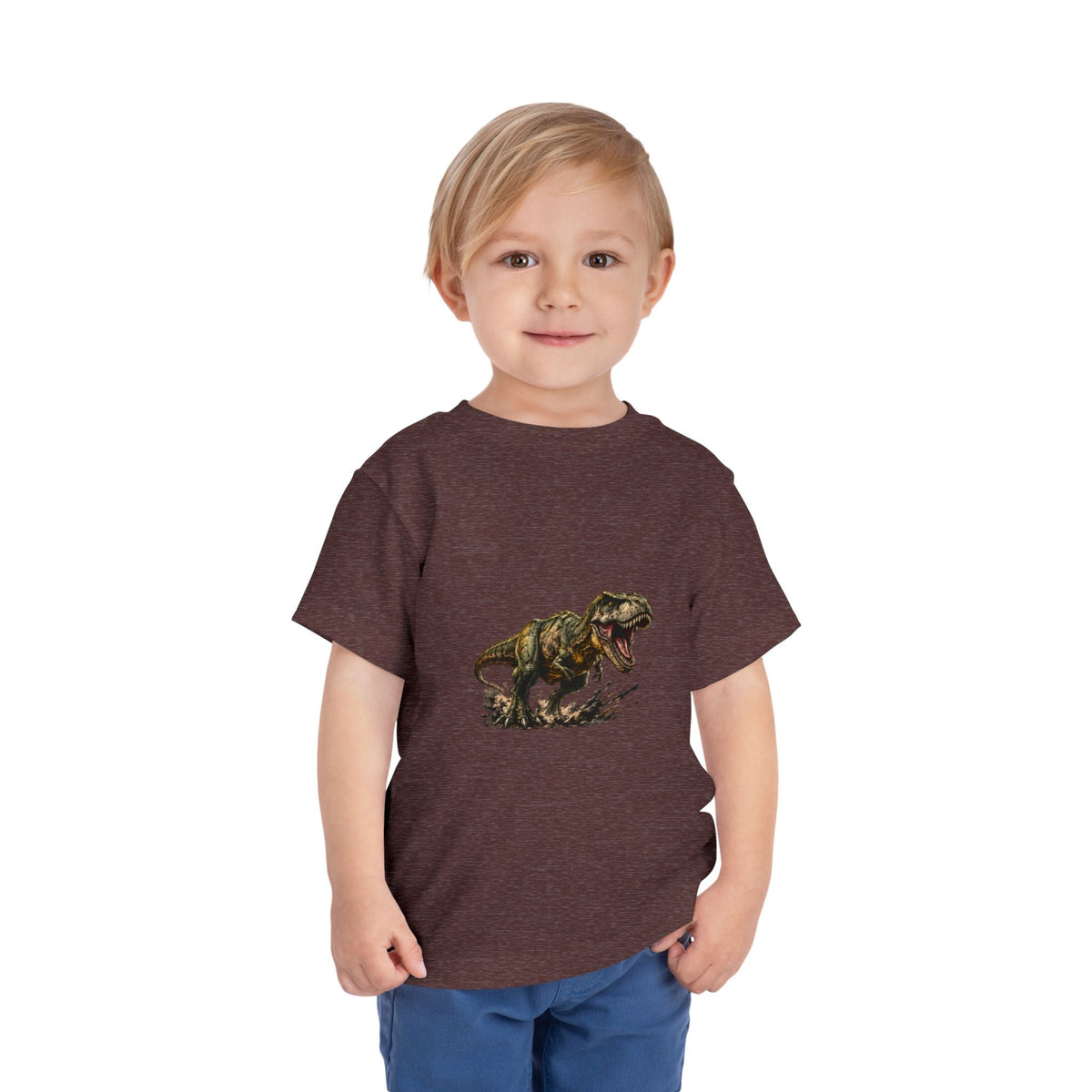 Toddler T‑Shirt — Roaring T‑Rex Dinosaur Graphic Tee for Kids - Front Patch Kids Co.