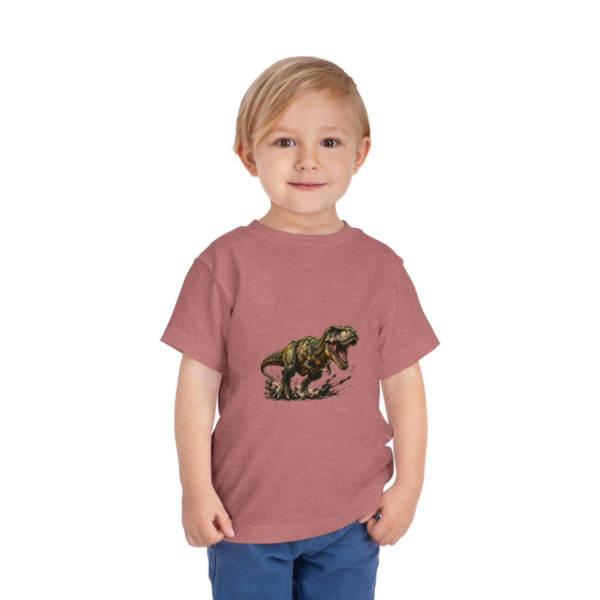 Toddler T‑Shirt — Roaring T‑Rex Dinosaur Graphic Tee for Kids - Front Patch Kids Co.