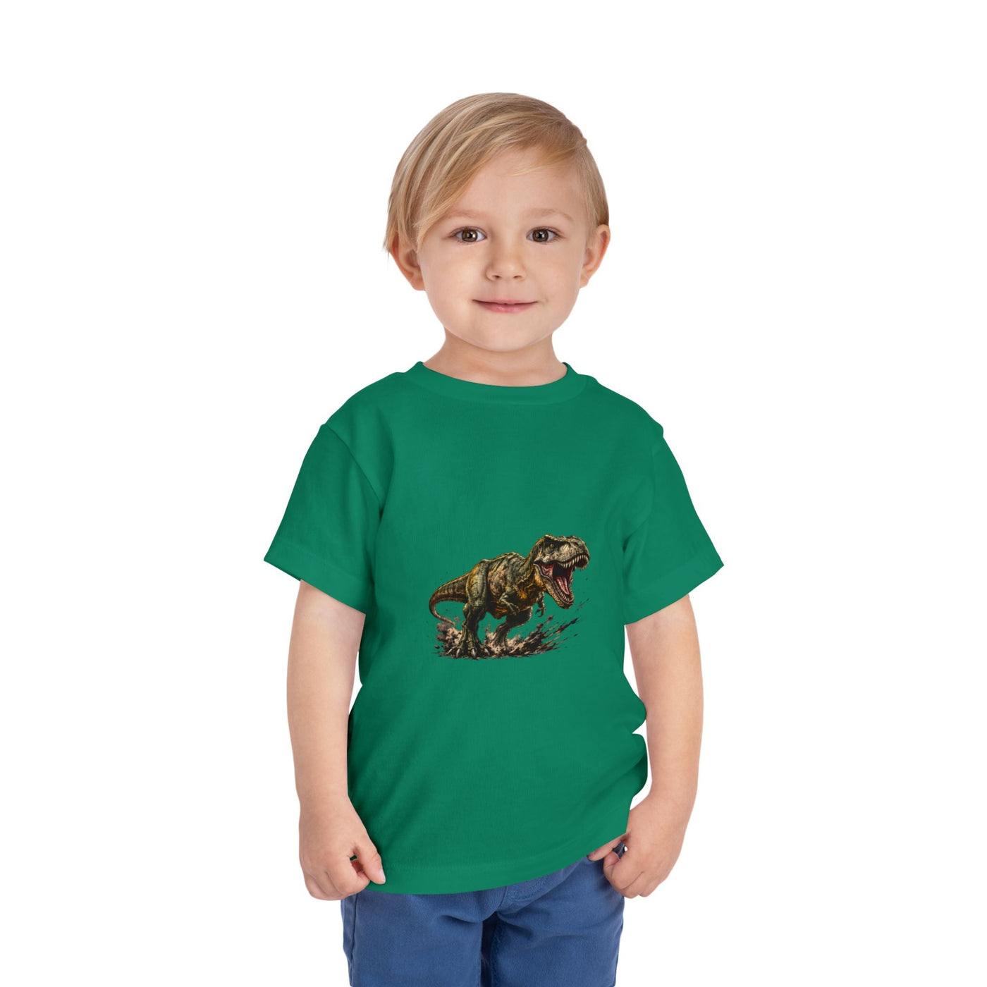 Toddler T‑Shirt — Roaring T‑Rex Dinosaur Graphic Tee for Kids - Front Patch Kids Co.