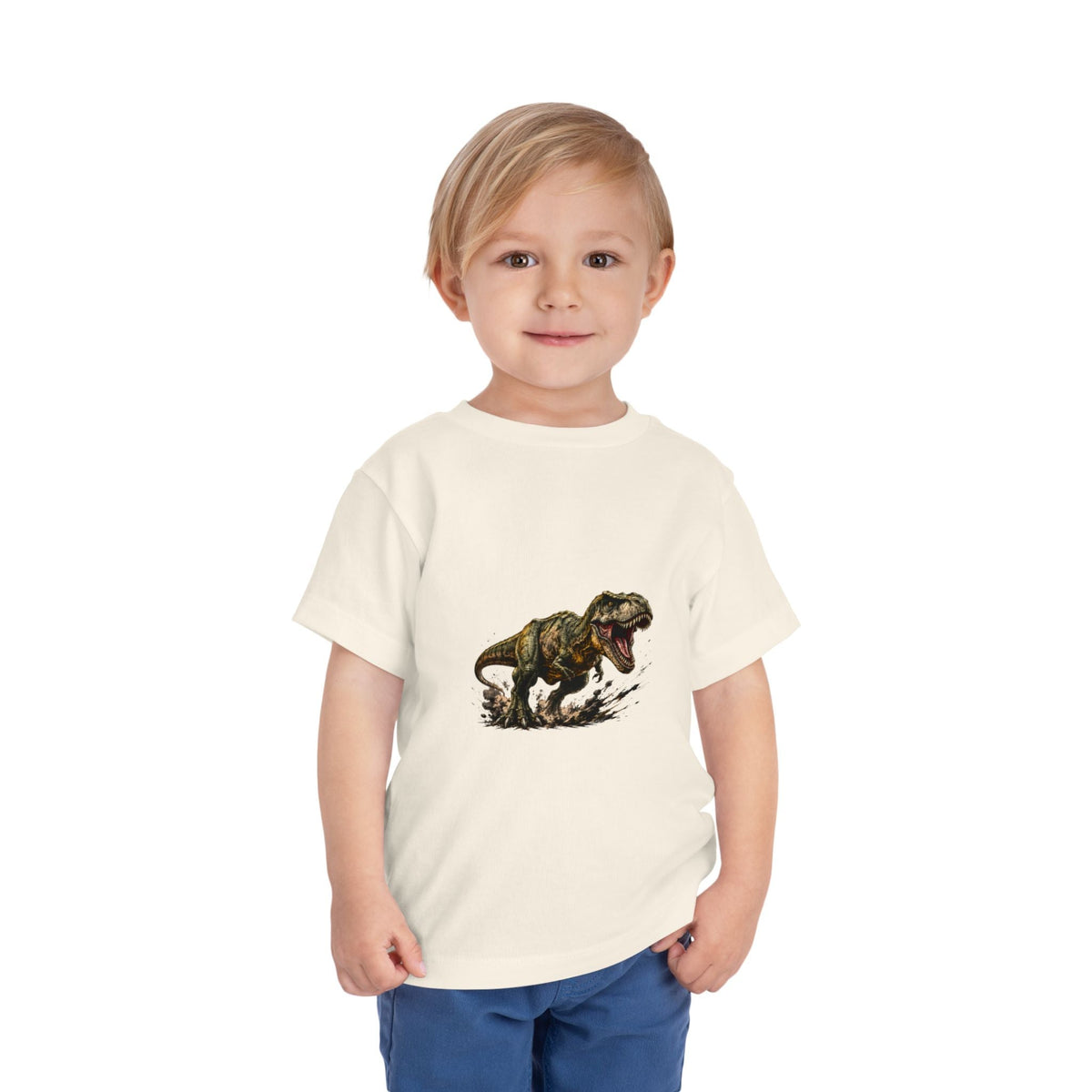Toddler T‑Shirt — Roaring T‑Rex Dinosaur Graphic Tee for Kids - Front Patch Kids Co.