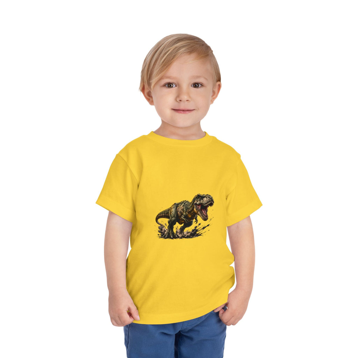 Toddler T‑Shirt — Roaring T‑Rex Dinosaur Graphic Tee for Kids - Front Patch Kids Co.