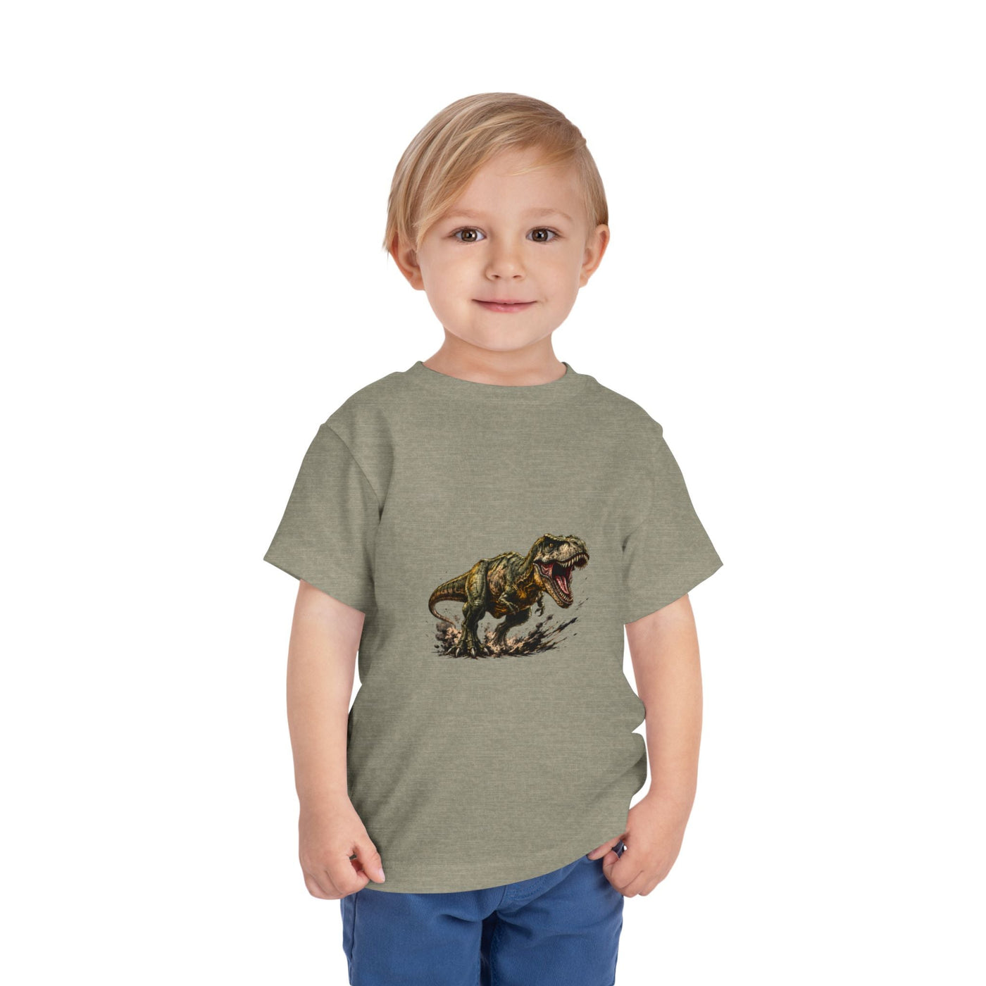 Toddler T‑Shirt — Roaring T‑Rex Dinosaur Graphic Tee for Kids - Front Patch Kids Co.
