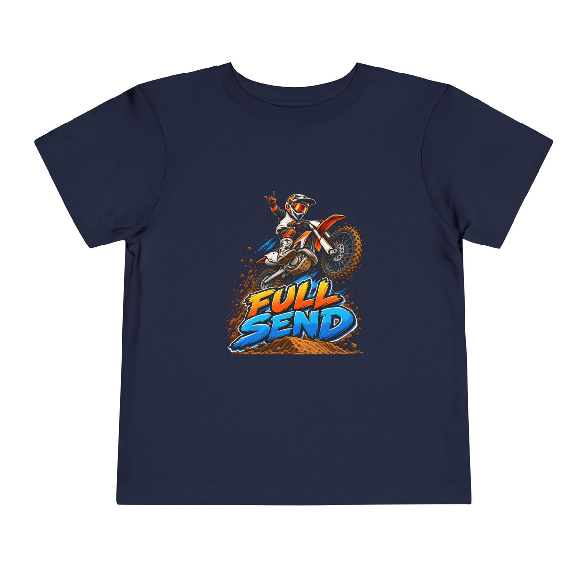 Toddler Tee — "Full Send" Dirt Bike Graphic