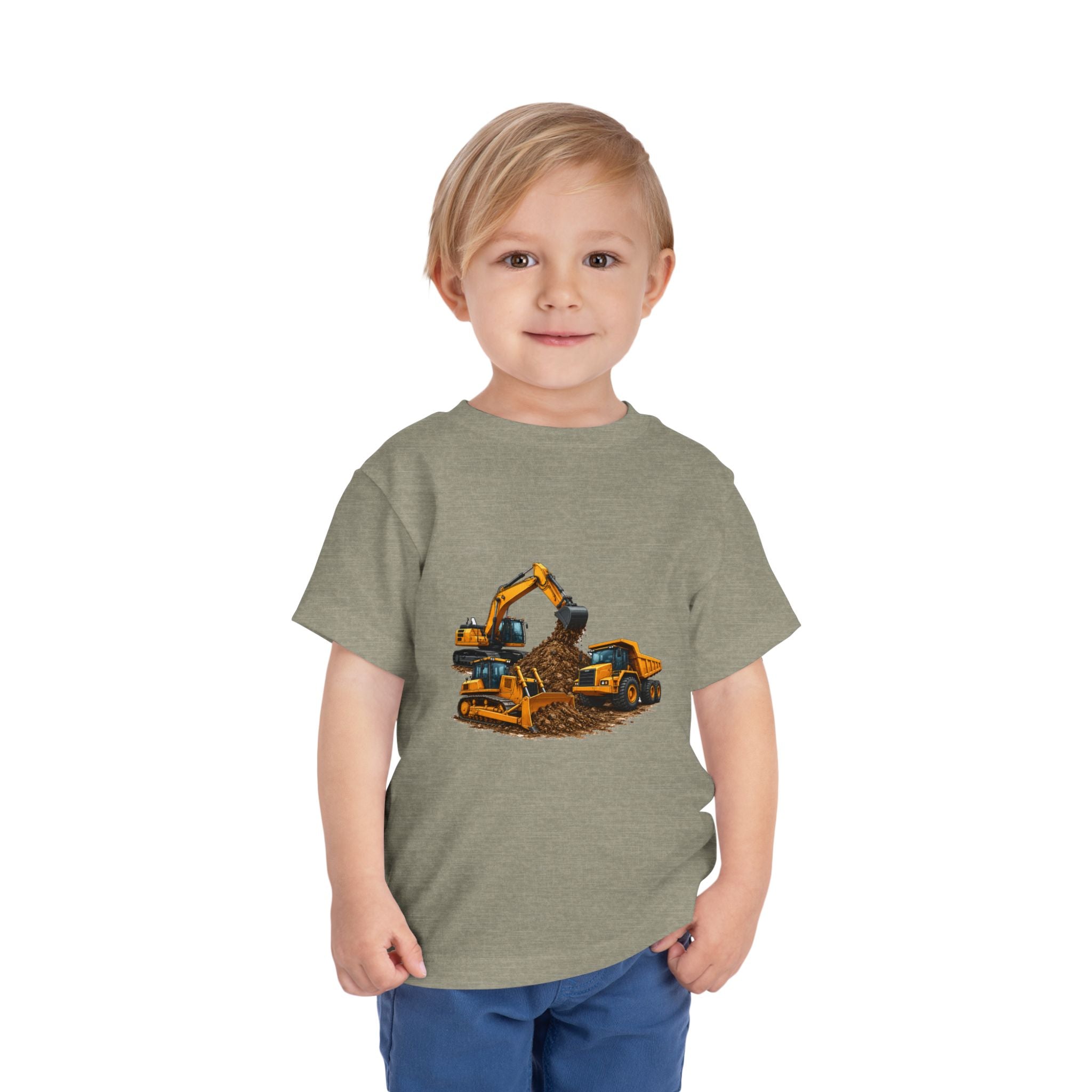 Toddler Tee — Construction Trucks Excavator & Dump Truck Graphic