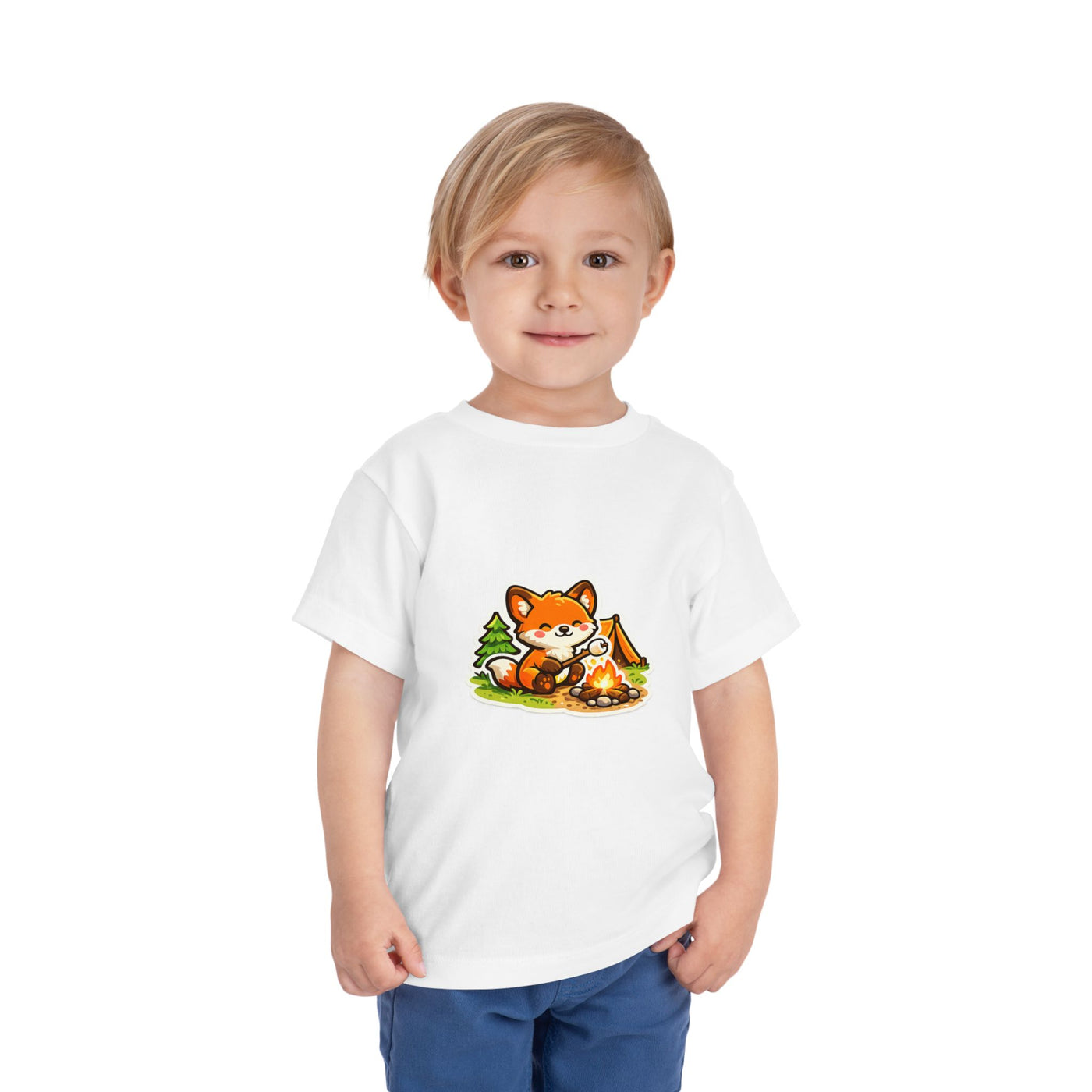 Toddler Tee — Cute Fox Camping Graphic Shirt