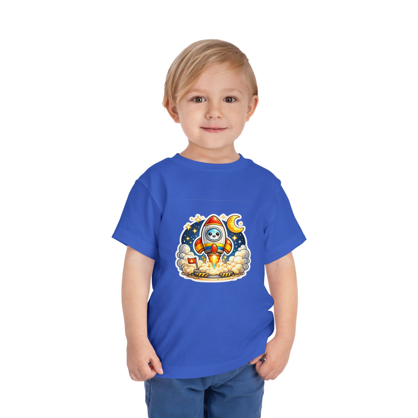 Toddler Tee — Cute Rocket Astronaut Launch Graphic