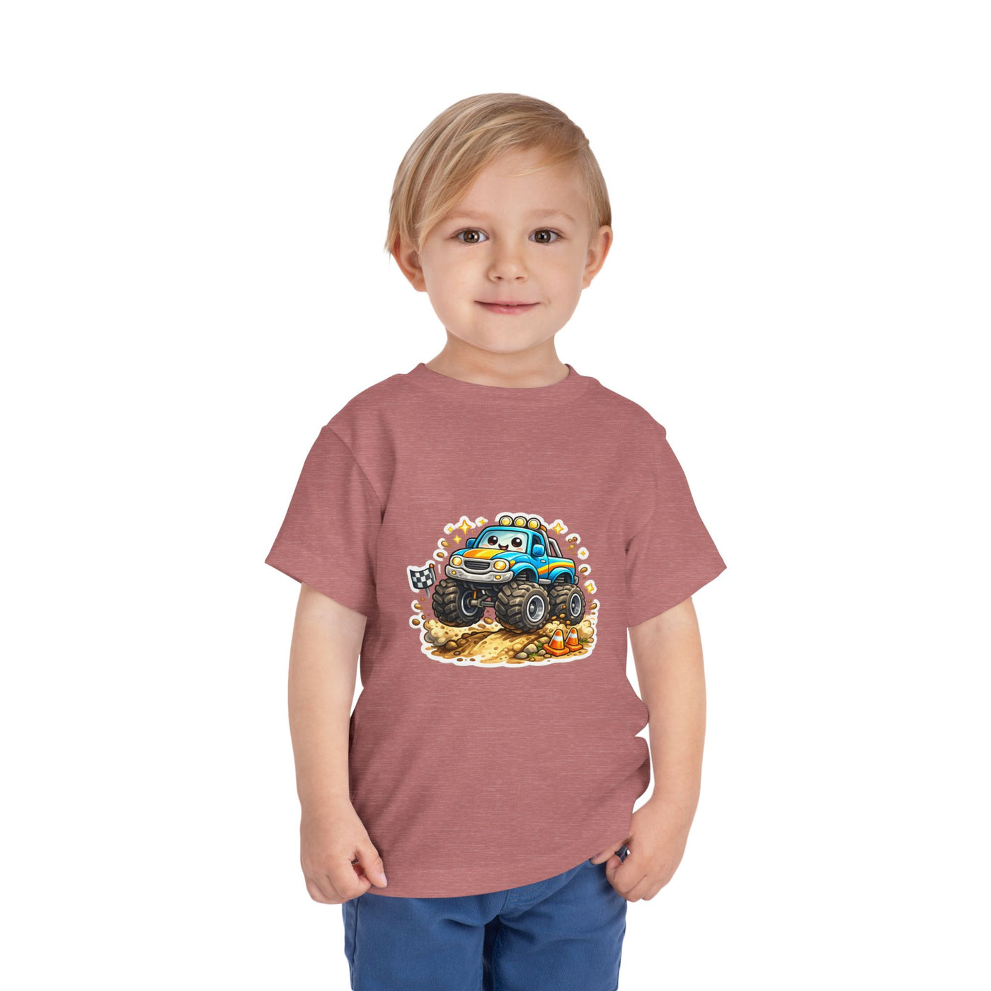 Toddler Monster Truck Tee – Cute Blue Off-Road Car Shirt for Kids