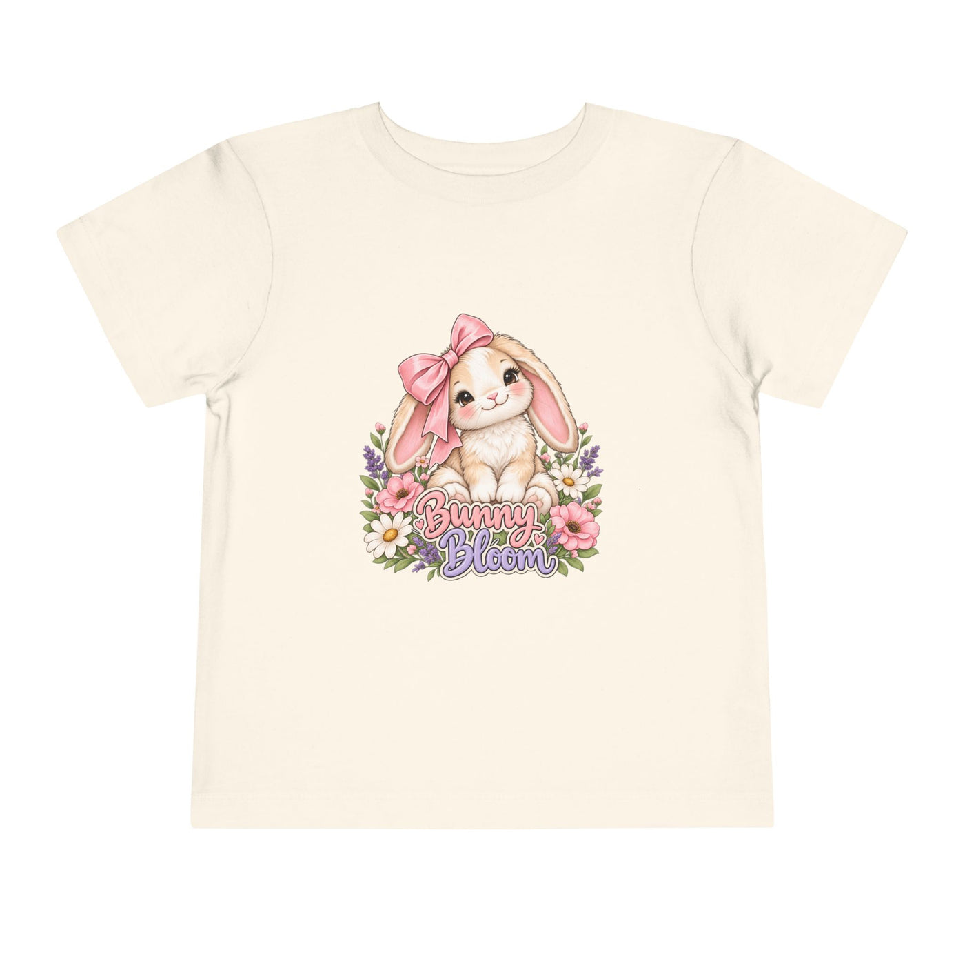 Toddler Tee — "Bunny Bloom" Cute Bunny with Flowers