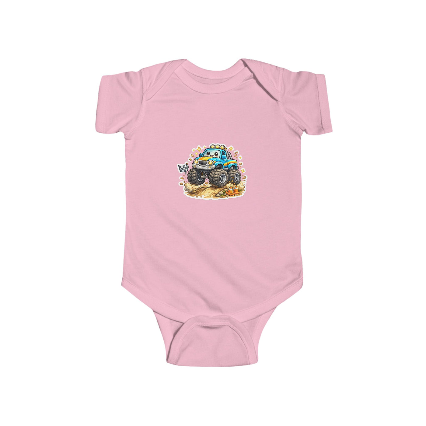Baby Bodysuit — Colorful Monster Truck Illustration