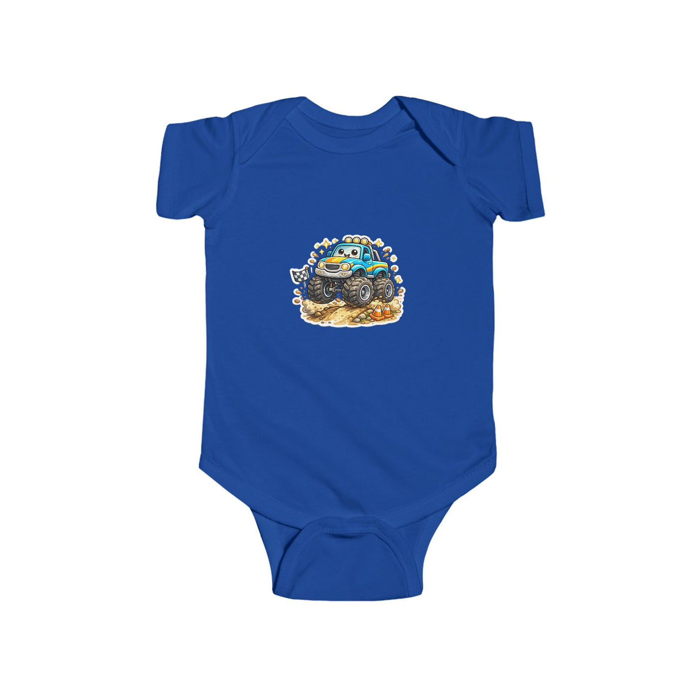Baby Bodysuit — Colorful Monster Truck Illustration