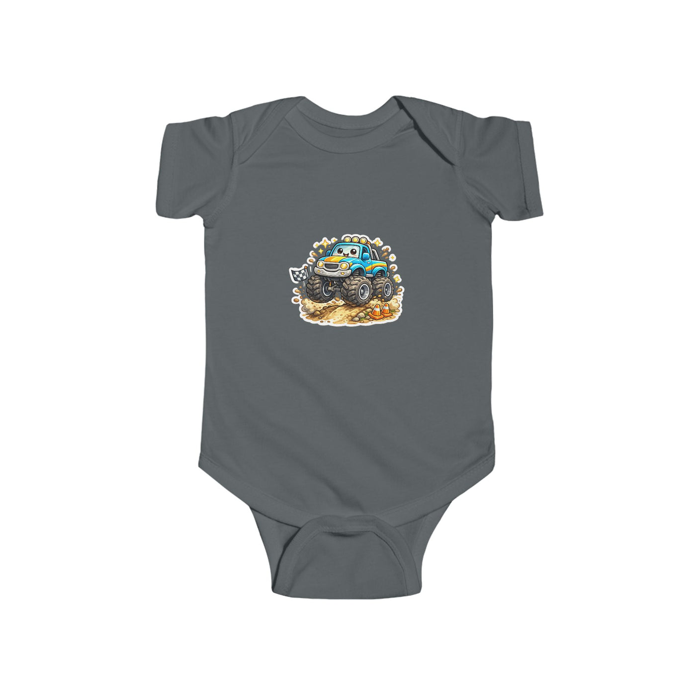 Baby Bodysuit — Colorful Monster Truck Illustration