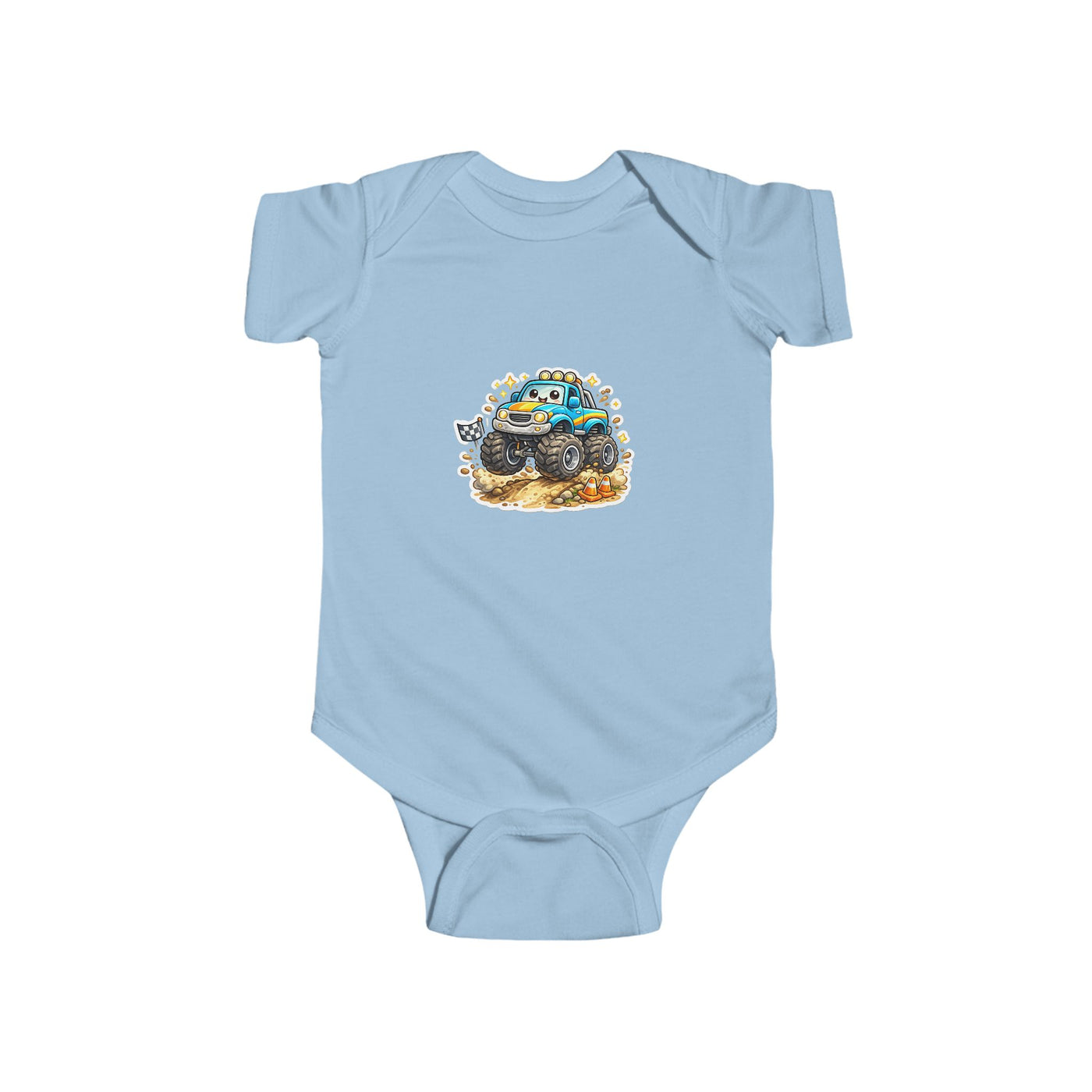 Baby Bodysuit — Colorful Monster Truck Illustration