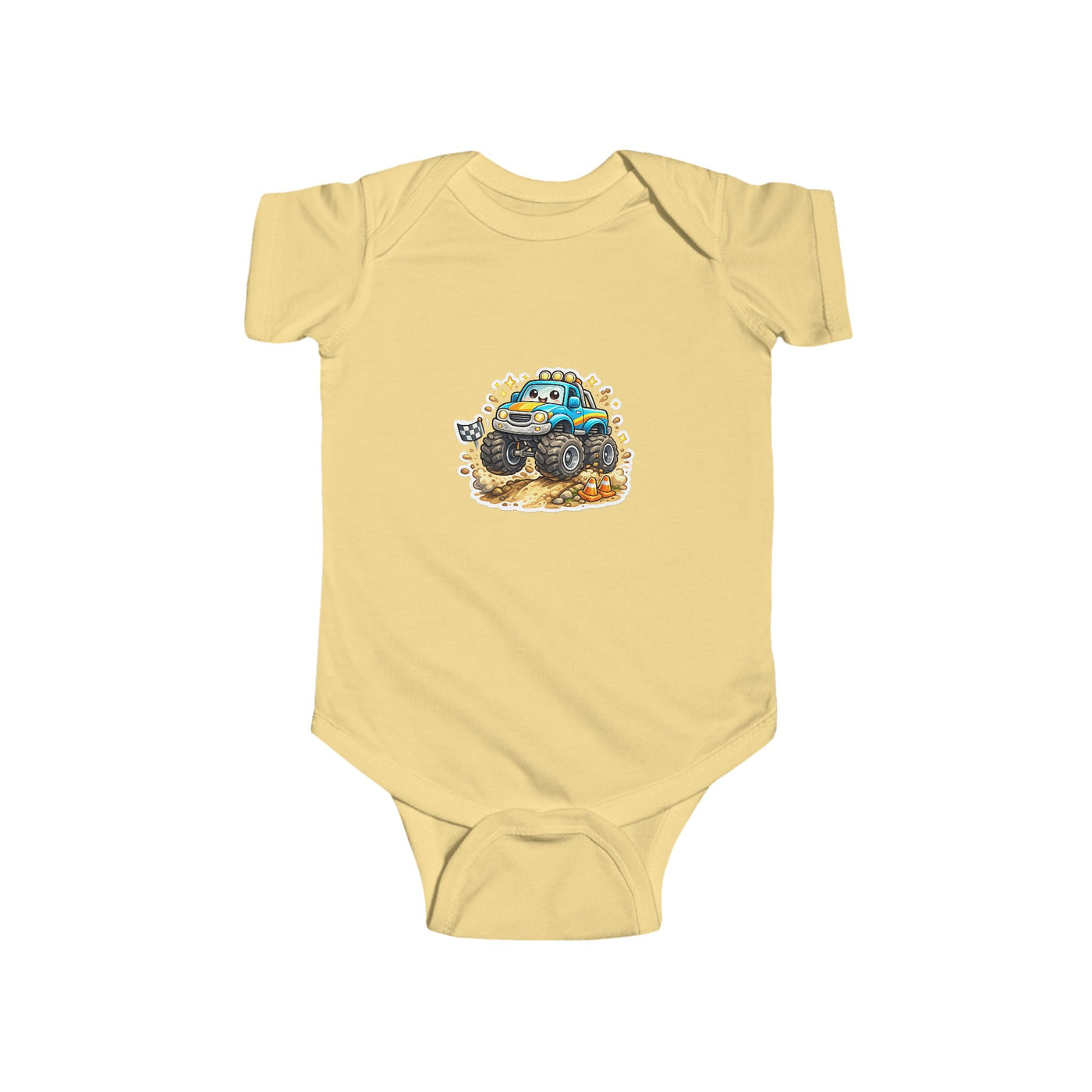 Baby Bodysuit — Colorful Monster Truck Illustration