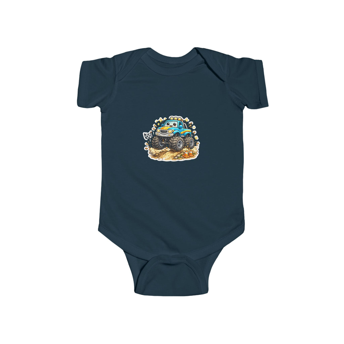 Baby Bodysuit — Colorful Monster Truck Illustration