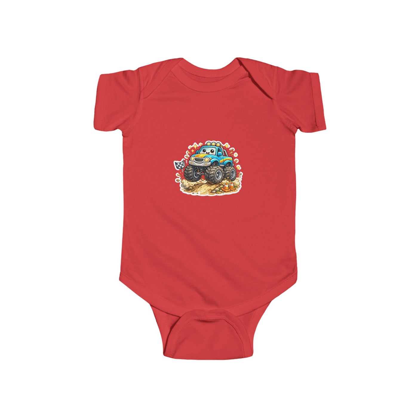 Baby Bodysuit — Colorful Monster Truck Illustration