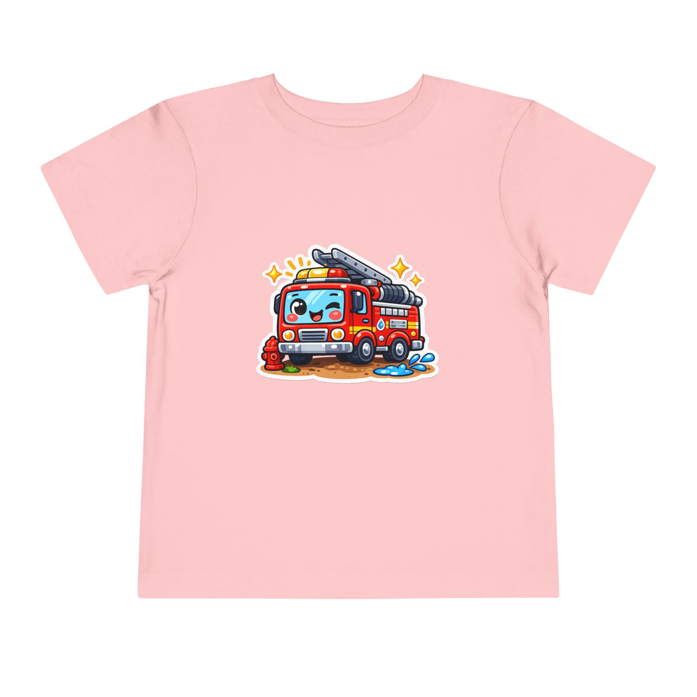 Toddler Tee — Cute Cartoon Fire Truck Graphic Shirt for Kids