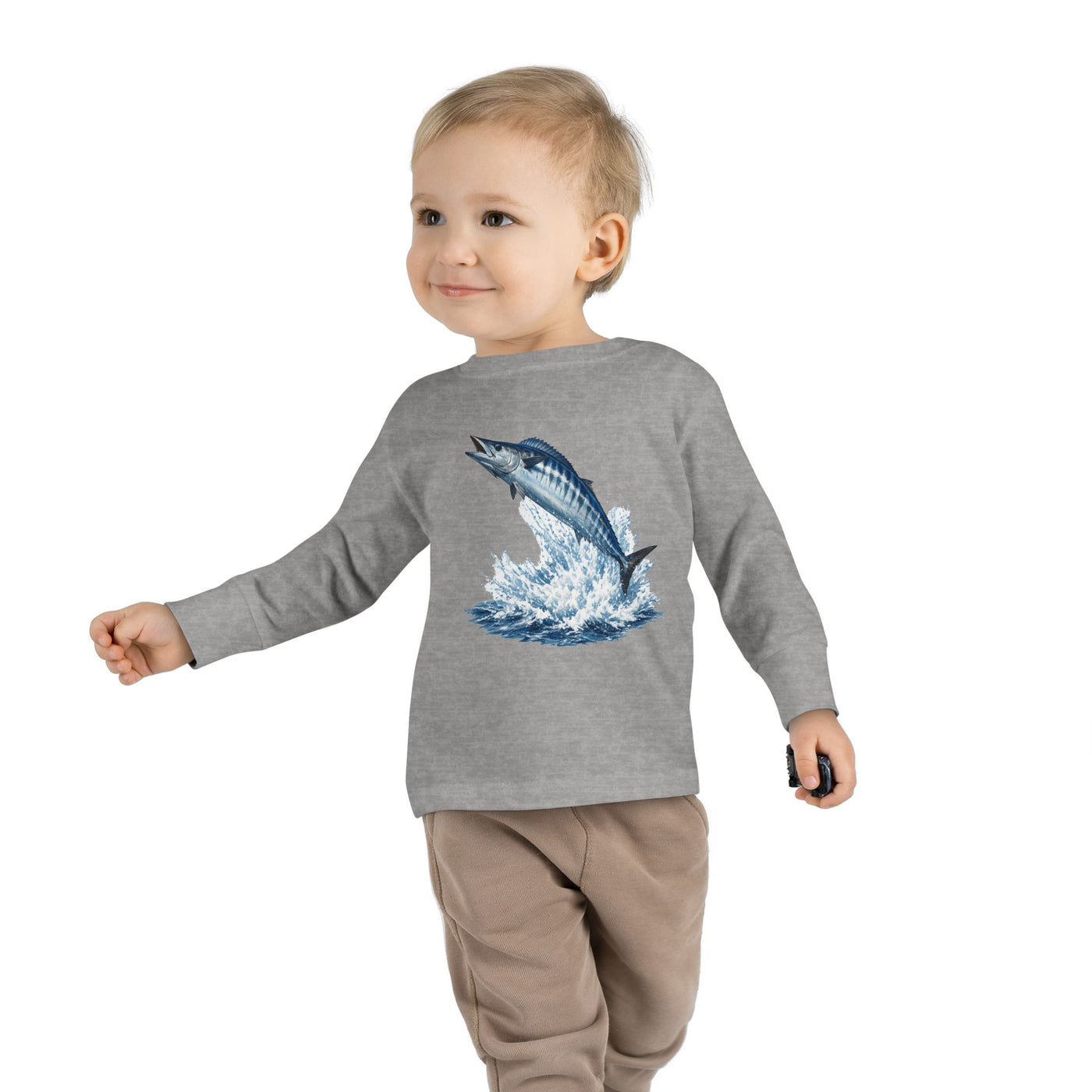 Toddler Long Sleeve Tee — Leaping Tuna Ocean Graphic