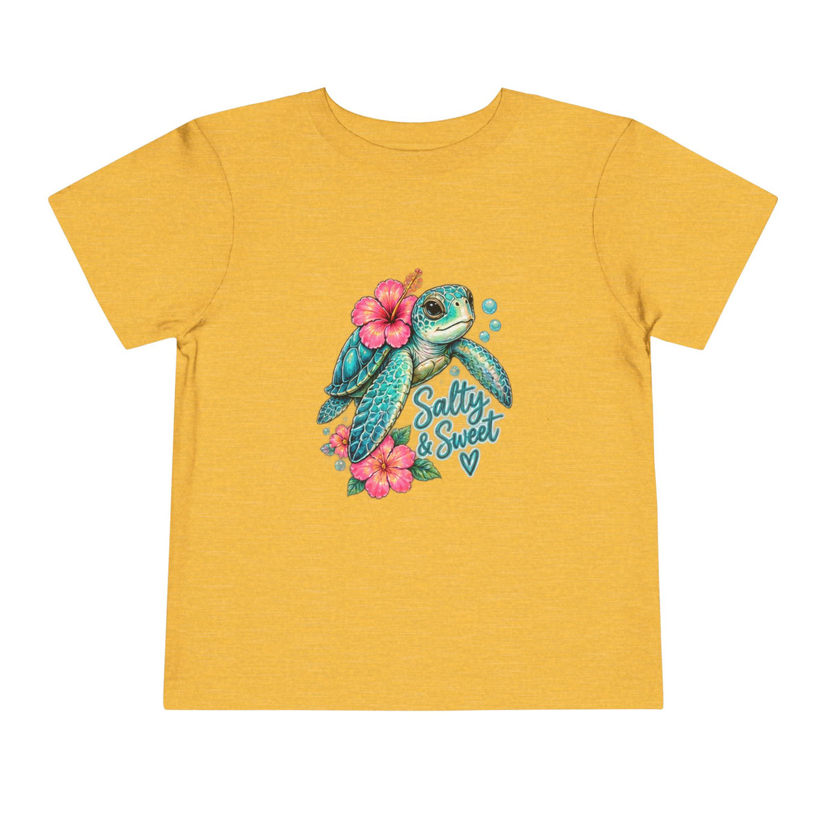 Toddler Tee — 'Salty & Sweet' Sea Turtle Floral Graphic