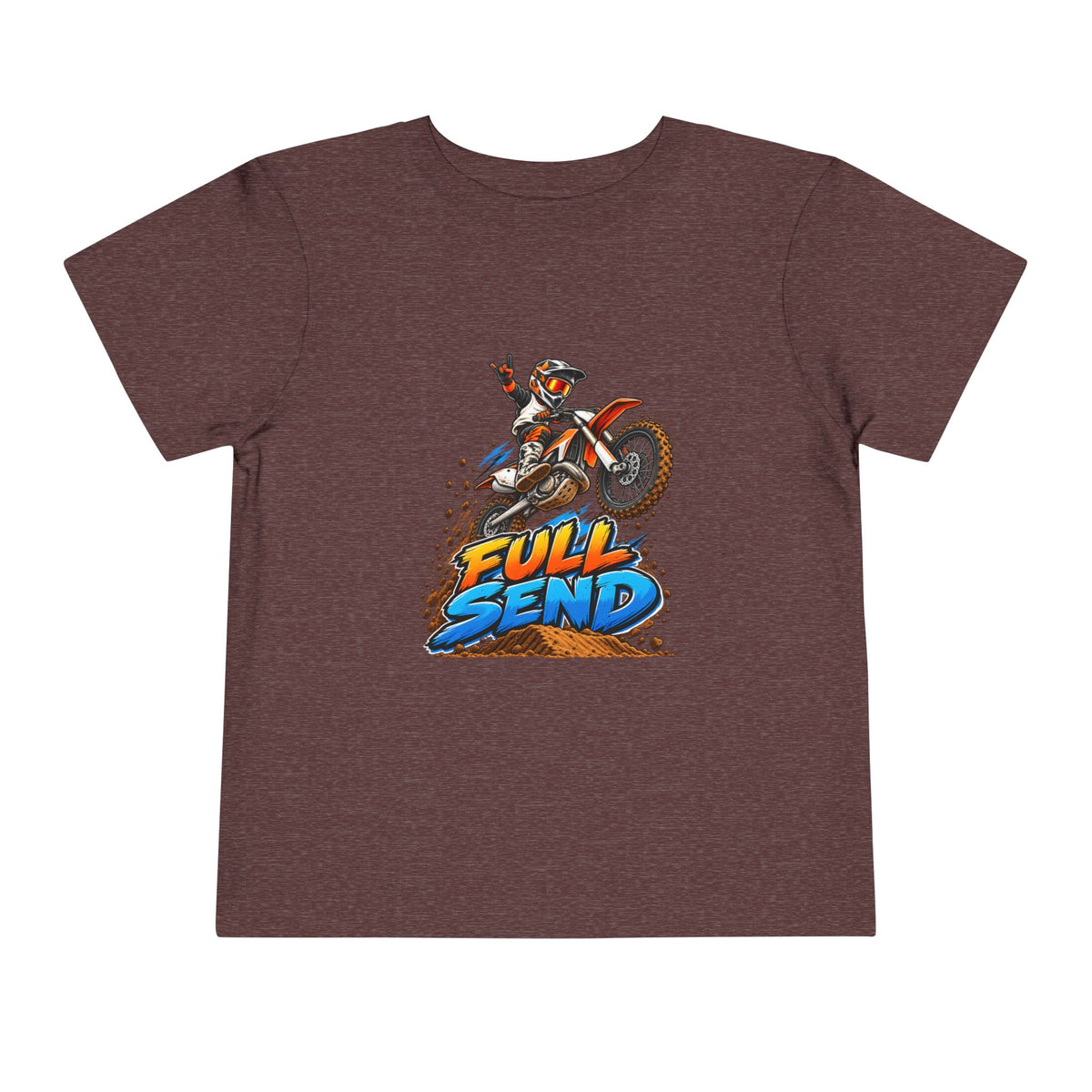 Toddler Tee — "Full Send" Dirt Bike Graphic