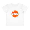 Toddler Tee — "RAWR" Orange Circle Graphic