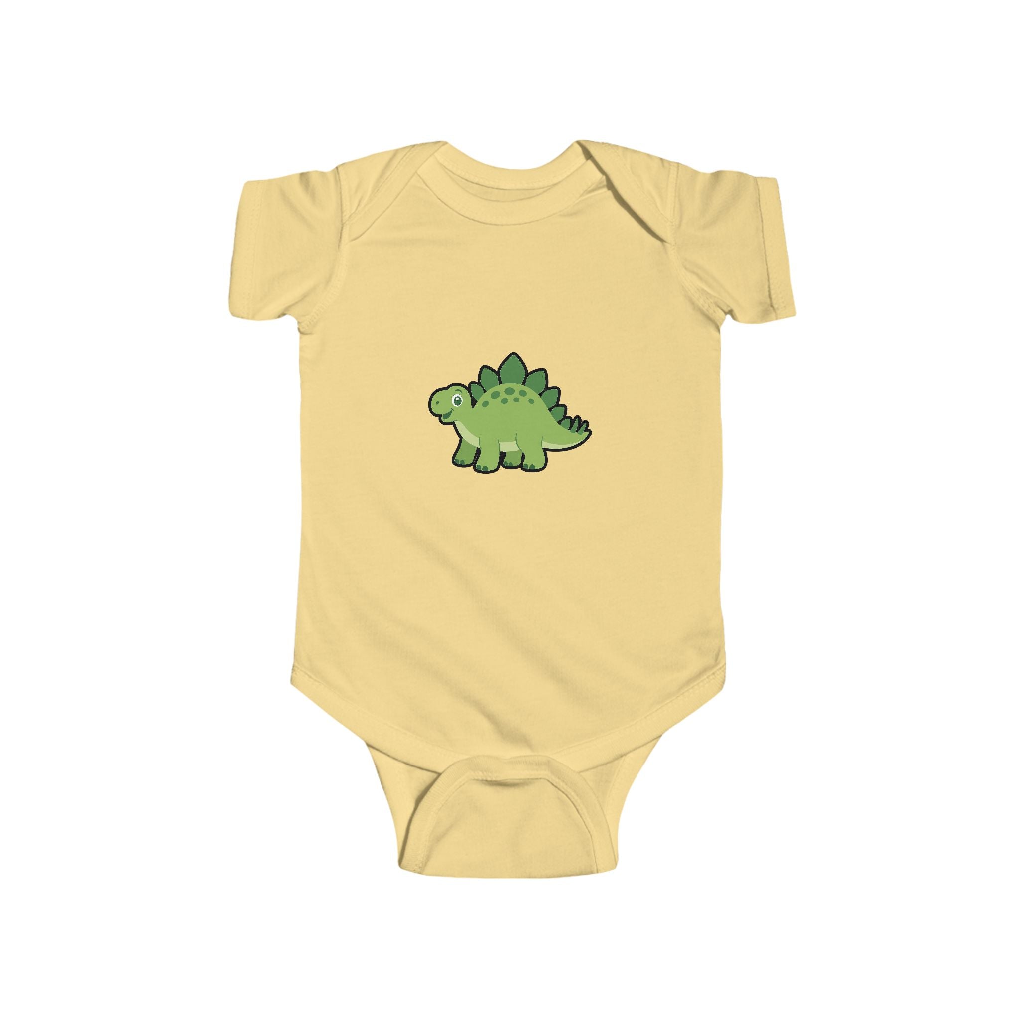 Baby Bodysuit — Cute Green Stegosaurus Dinosaur Infant Onesie