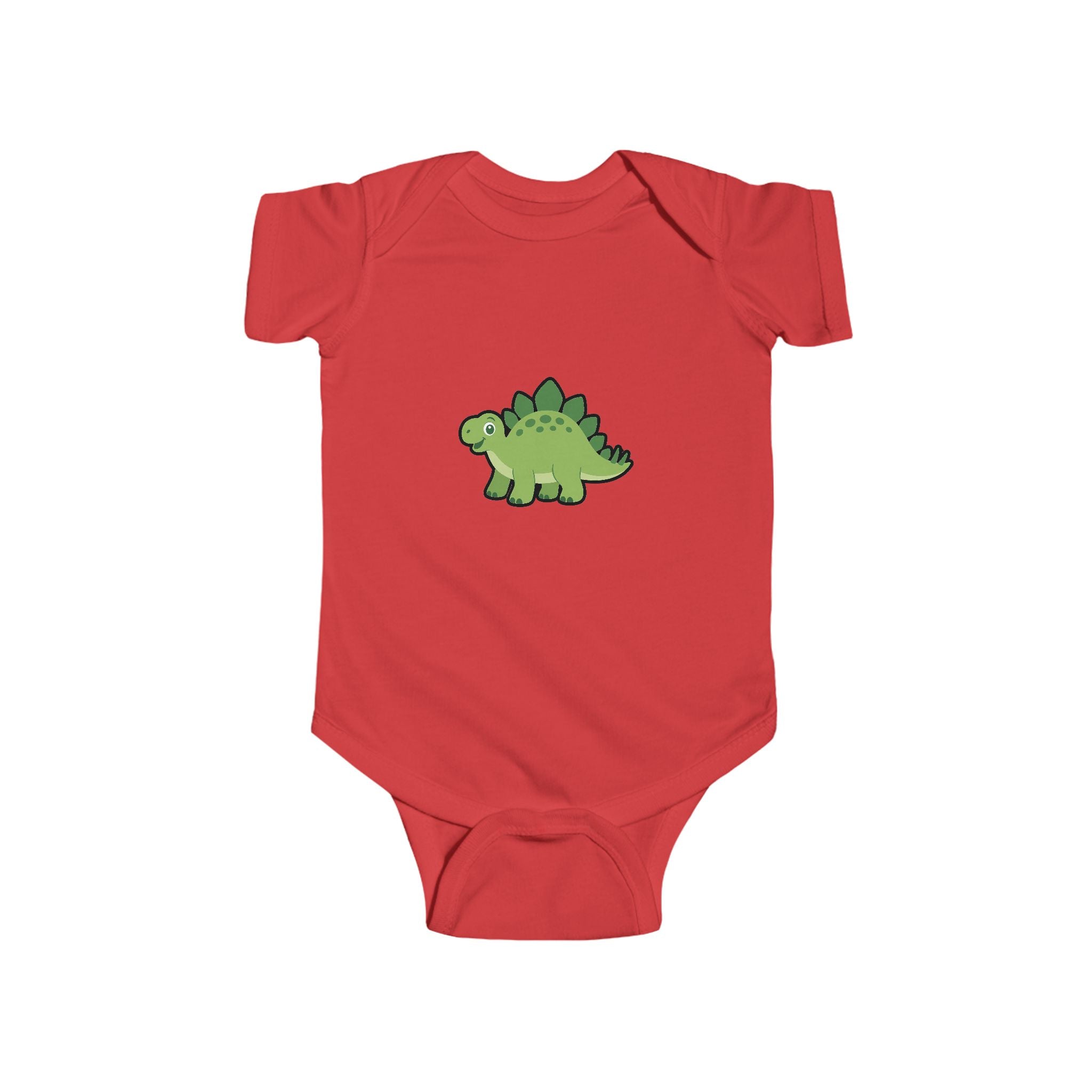 Baby Bodysuit — Cute Green Stegosaurus Dinosaur Infant Onesie