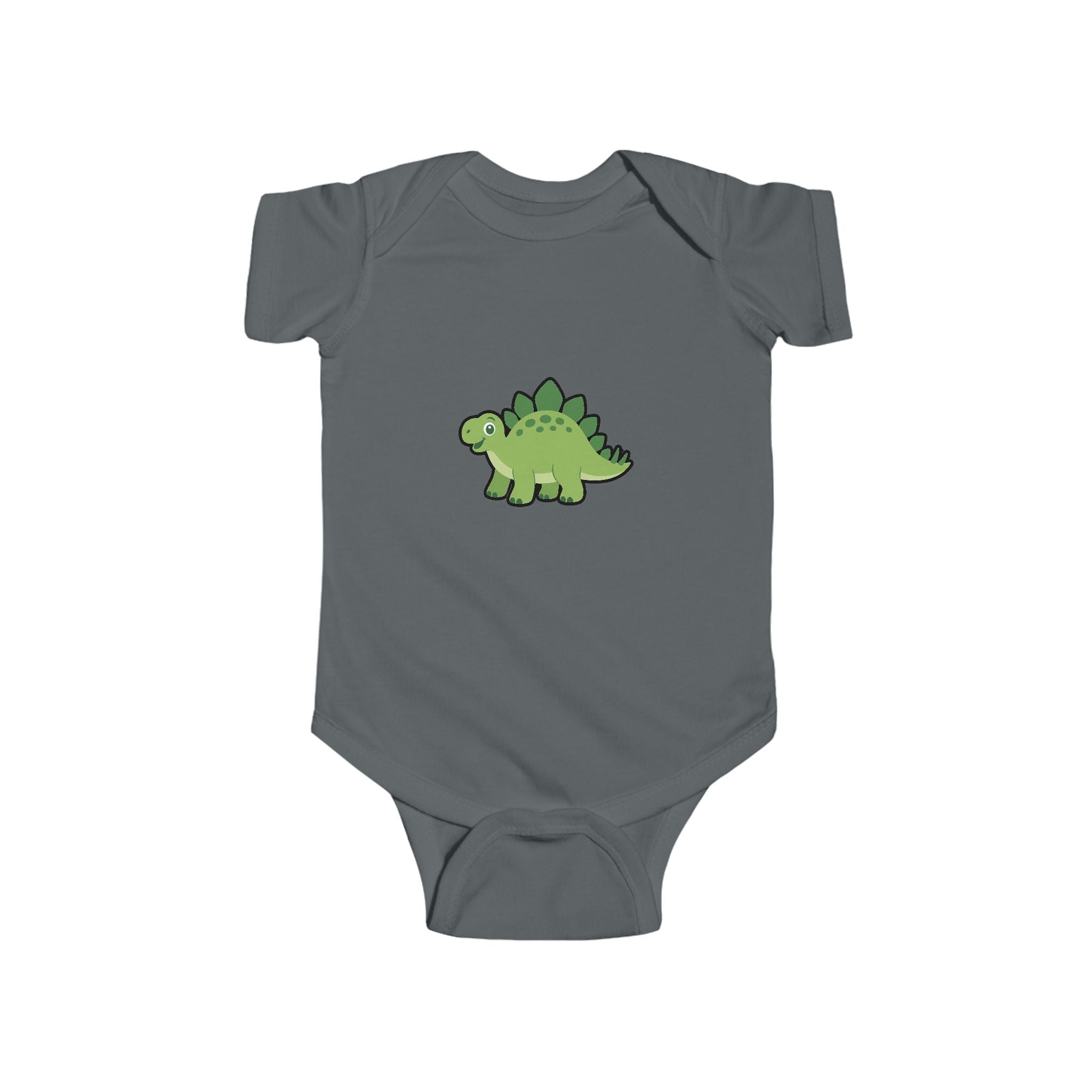 Baby Bodysuit — Cute Green Stegosaurus Dinosaur Infant Onesie