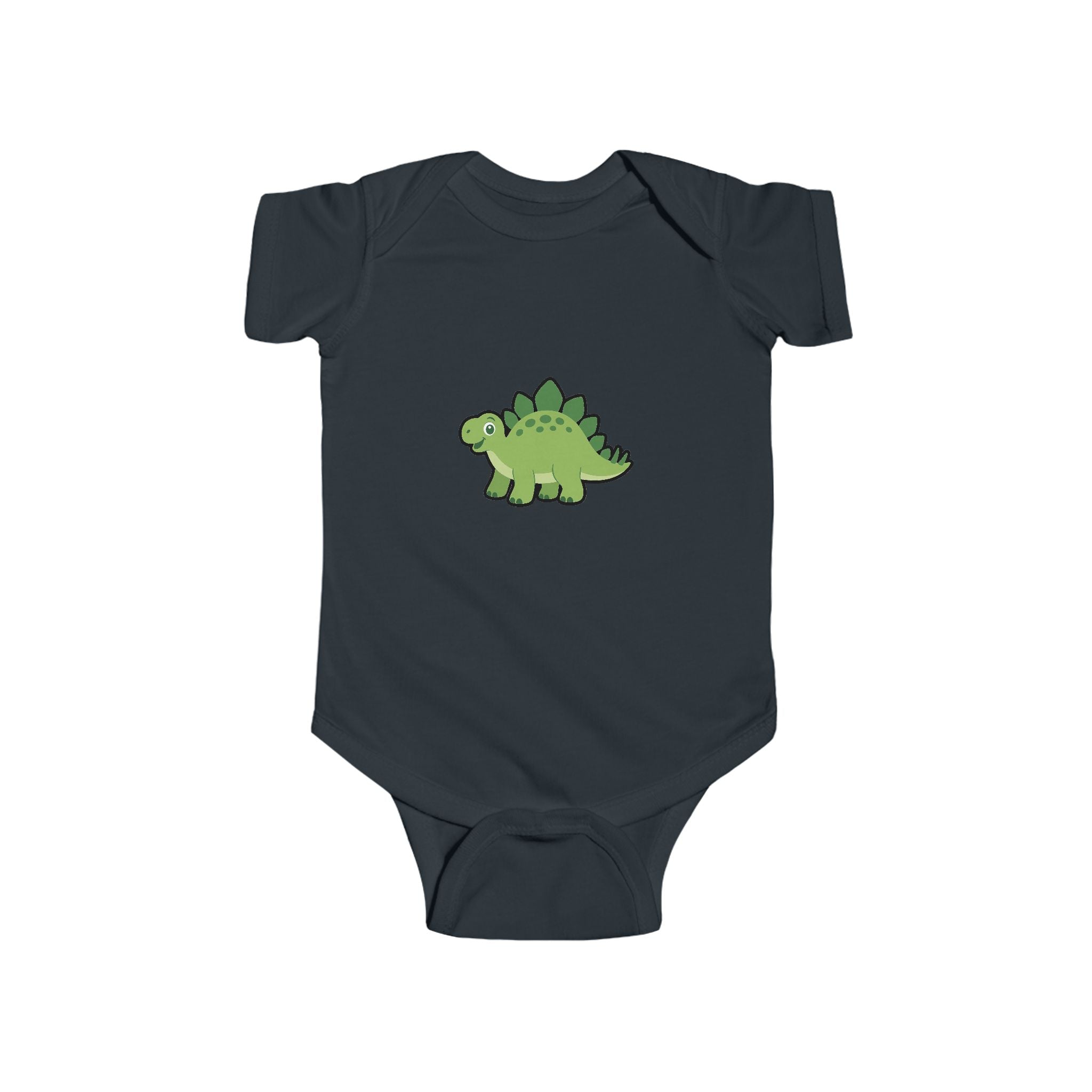 Baby Bodysuit — Cute Green Stegosaurus Dinosaur Infant Onesie