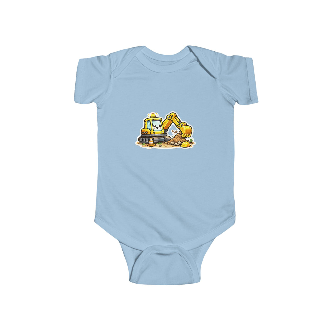 Baby Excavator Bodysuit — Cute Construction Truck Infant Onesie