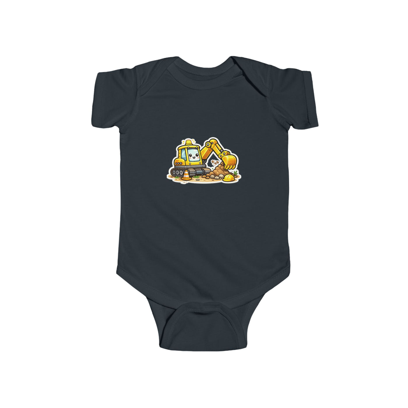 Baby Excavator Bodysuit — Cute Construction Truck Infant Onesie