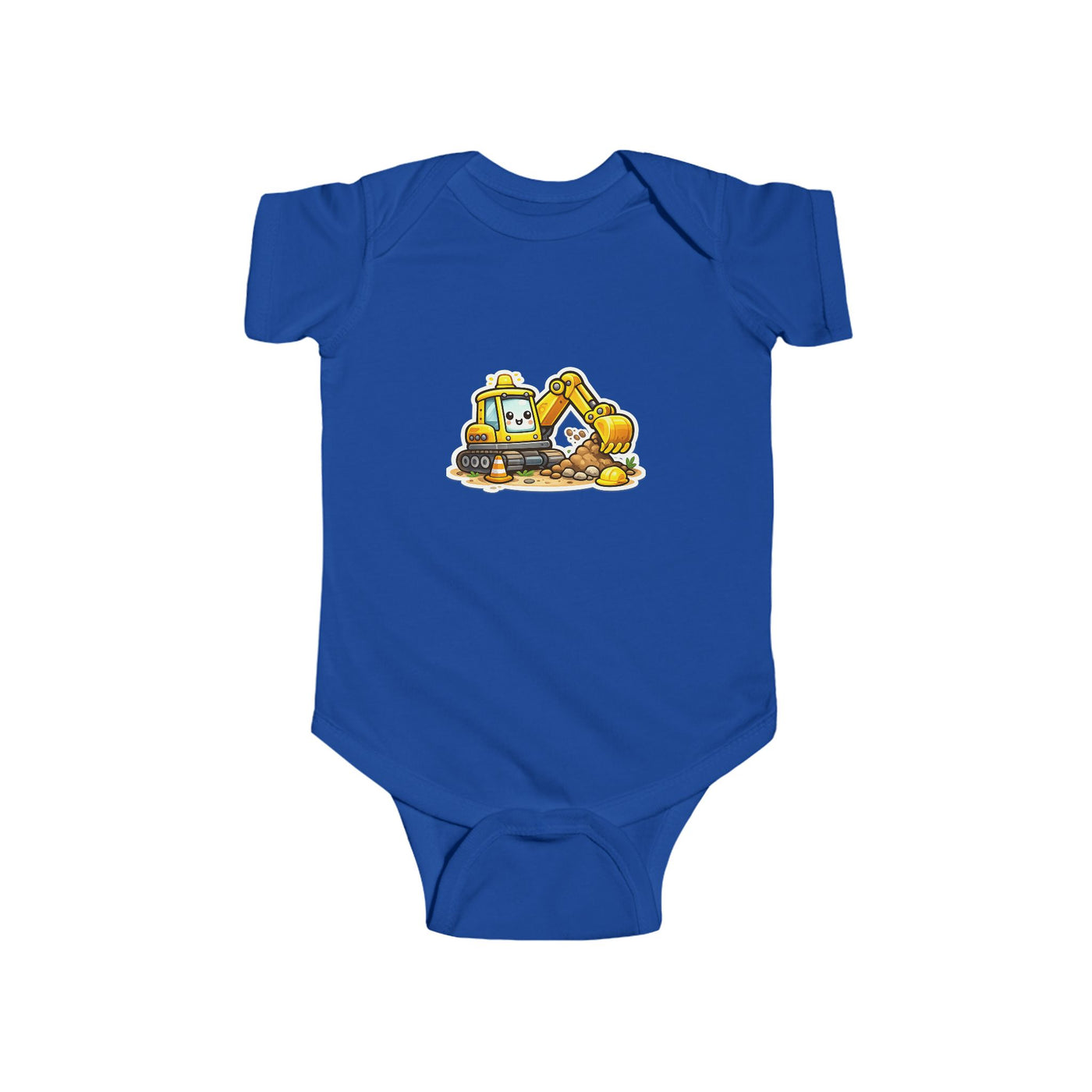 Baby Excavator Bodysuit — Cute Construction Truck Infant Onesie