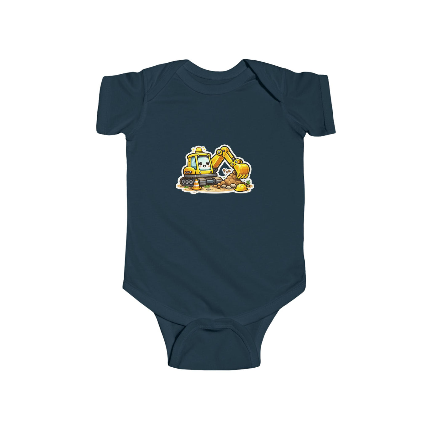 Baby Excavator Bodysuit — Cute Construction Truck Infant Onesie