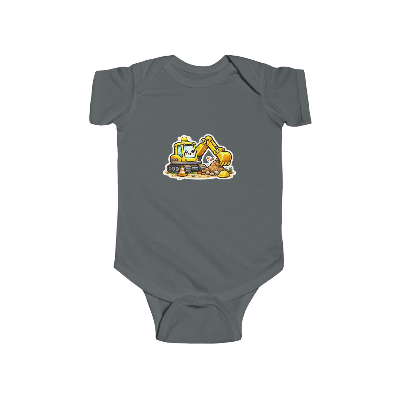 Baby Excavator Bodysuit — Cute Construction Truck Infant Onesie