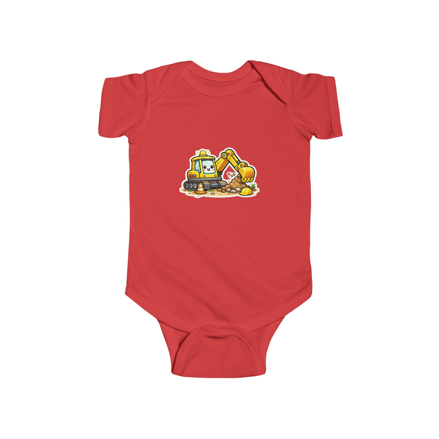 Baby Excavator Bodysuit — Cute Construction Truck Infant Onesie