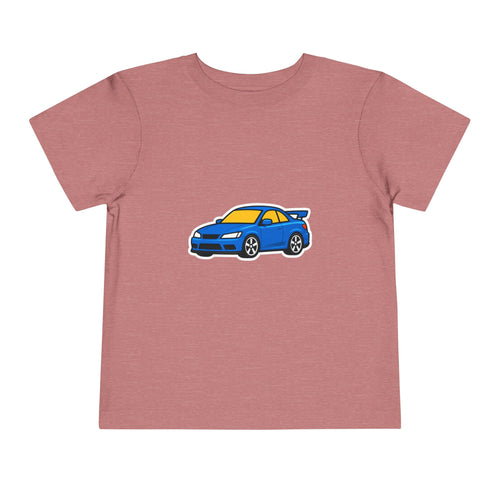 Toddler Car Tee — Blue Race Car Graphic Shirt for Kids
